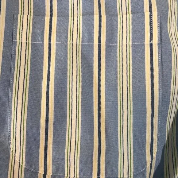 Brooks Brothers 1818 Mens Size Large Non-Iron Shirt 100% Cotton Blue Stripe - Picture 4 of 9